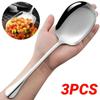 3/1Pcs Large Stainless Steel Spoon Long Handle Spoons Kitchen Cutlery Rice Dumpling Porridge Soup Scoops Restaurant Tableware