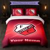 FC Utrecht  Custom Name Text Bedding Set 1 Duvet Cover+2 Pillowcases Soccer Logo Personalized Gift For Special Occasion Bedroom Decor