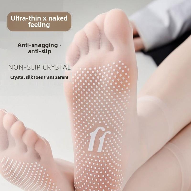 10 Pairs of Women's Summer Thin Non Slip Foot Massage Crystal Socks