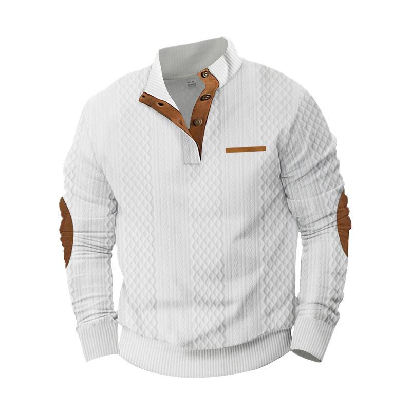 Men S Casual Stand Collar Long Sleeve Pullover Sweatshirt