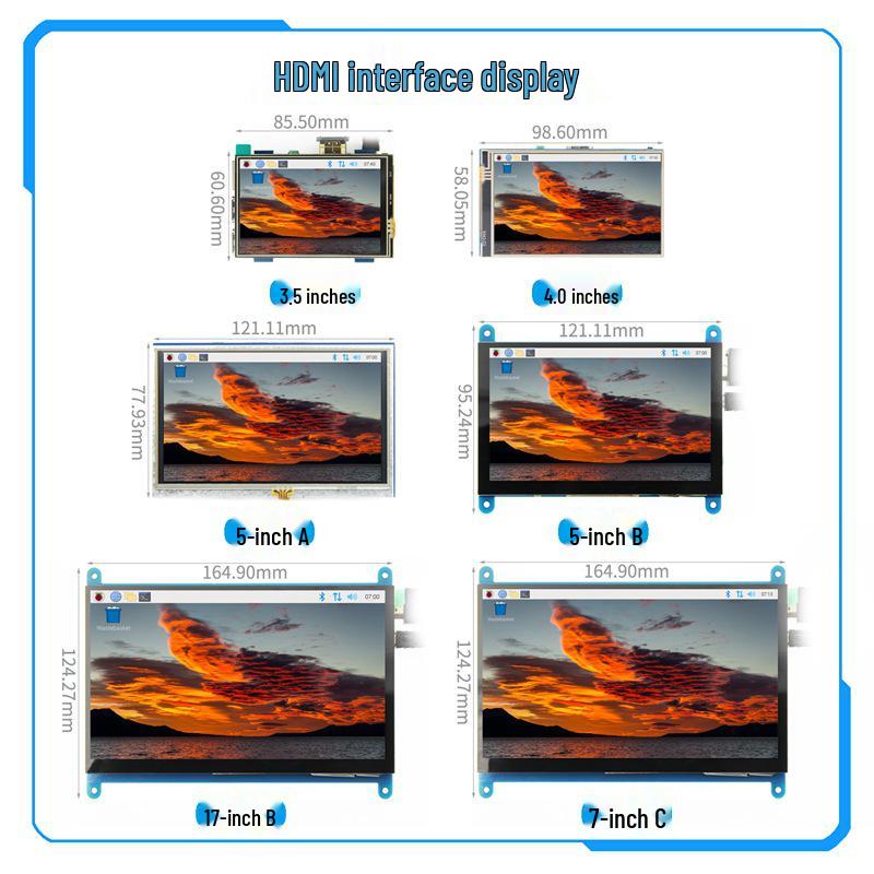 HDMI-сенсорный экран для Raspberry Pi 4: 3,5", 4", 5", 7" с резистивными/емкостными опциями