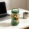 Leak-proof Salad Container Jar Side Open Leakproof Meal Prep Box Layered with Dressing Compartment Reusable Food-Safe Bowl for Travel Office