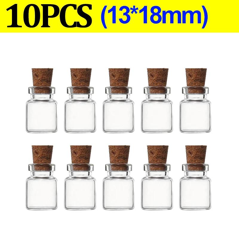 10/100Pcs Mini Transparent Glass with Cork DIY Art Craft Message Bottle 1ml Empty Wishing Bottles Xmas Wedding Party Decoration