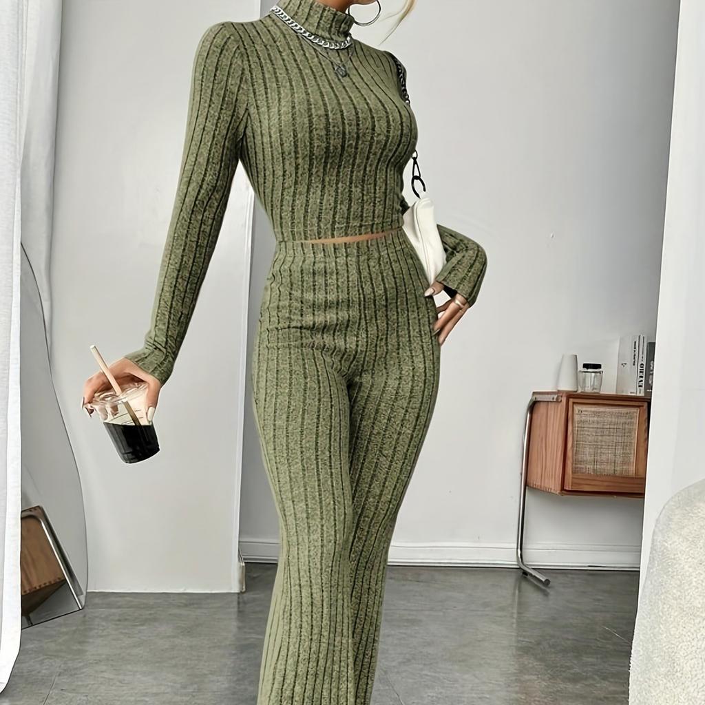 Женский модный однотонный костюм, весенний трикотажный комплект с длинным рукавом, толстовка, свободные брюки, комплект из двух предметов