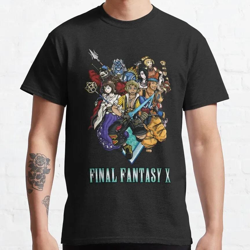 Cool Tees Video Games Round Collar Tshirt Pure Cotton Graphic Printed Clothes Final Fantasy All Ff Pixel Sprite Unisexs Shirt X