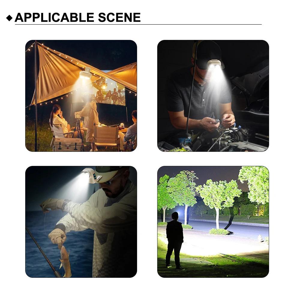 Умный светодиодный налобный фонарь с датчиком движения, с перезаряжаемой батареей и автоматическим датчиком для ночной ходьбы, чтения, ремонтных работ и кемпинга