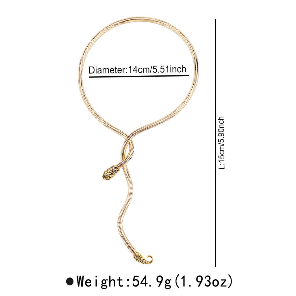 Winding Serpentine Niche Design Sense Personality Collar Bracelet Hip Hop Style Collarbone Chain Accessories