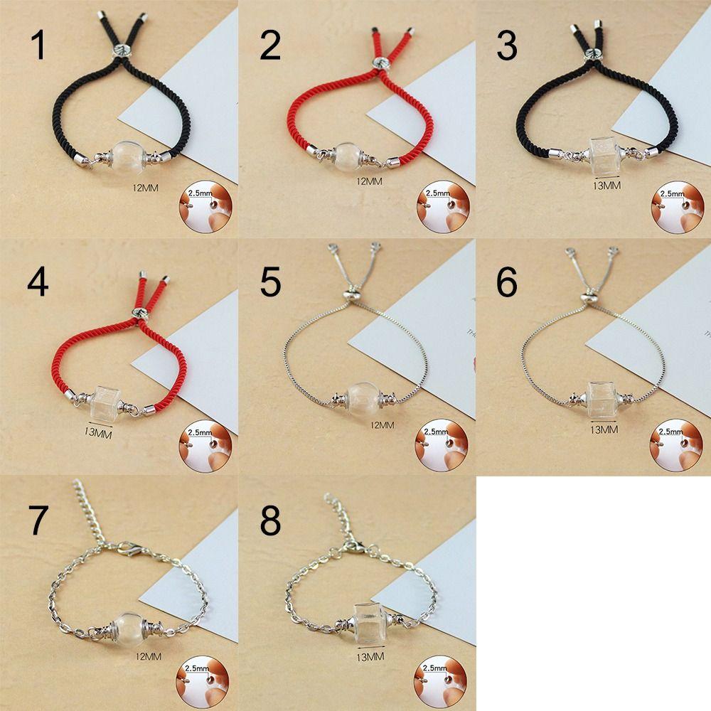 DIY Wishing Bottle Bracelet Multicolor Curve Cube Pendant Gift Vial Cord Bracelet