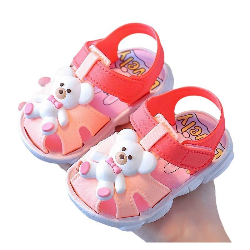 2024 Новые детские сандалии Baotou с героями мультфильмов для мальчиков и девочек 0-3 лет, на нескользящей мягкой подошве, на улице можно носить обувь для малышей