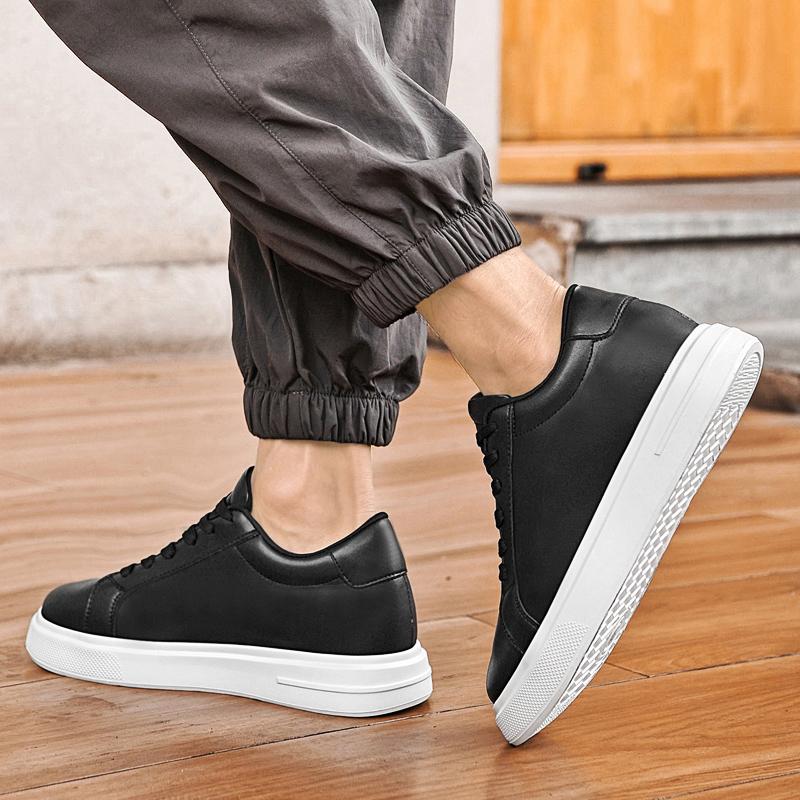 Fashion Men Invisible Height Increase Walking Shoes Breathable Lift Shoes Elevator Shoes for Fashion Men All-match Casual Sneakers 6 CM