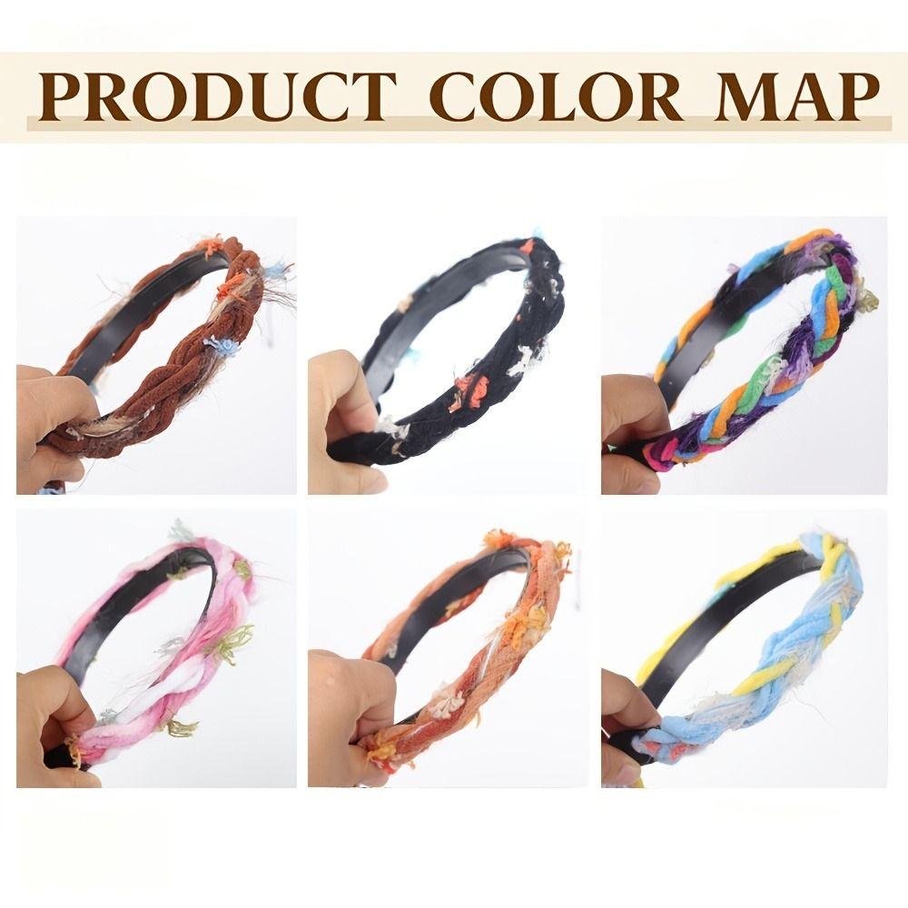 Elegant Headwear Vintage Hair Hoop with Pendant Boho Colored Rope Headband Festival Hair Accessory
