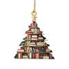 Christmas Tree Pendant Acrylic Tree Shape Book Cucumber Ornament Xmas Tree Hanging Decoration for Indoor Outdoor Winter Decor