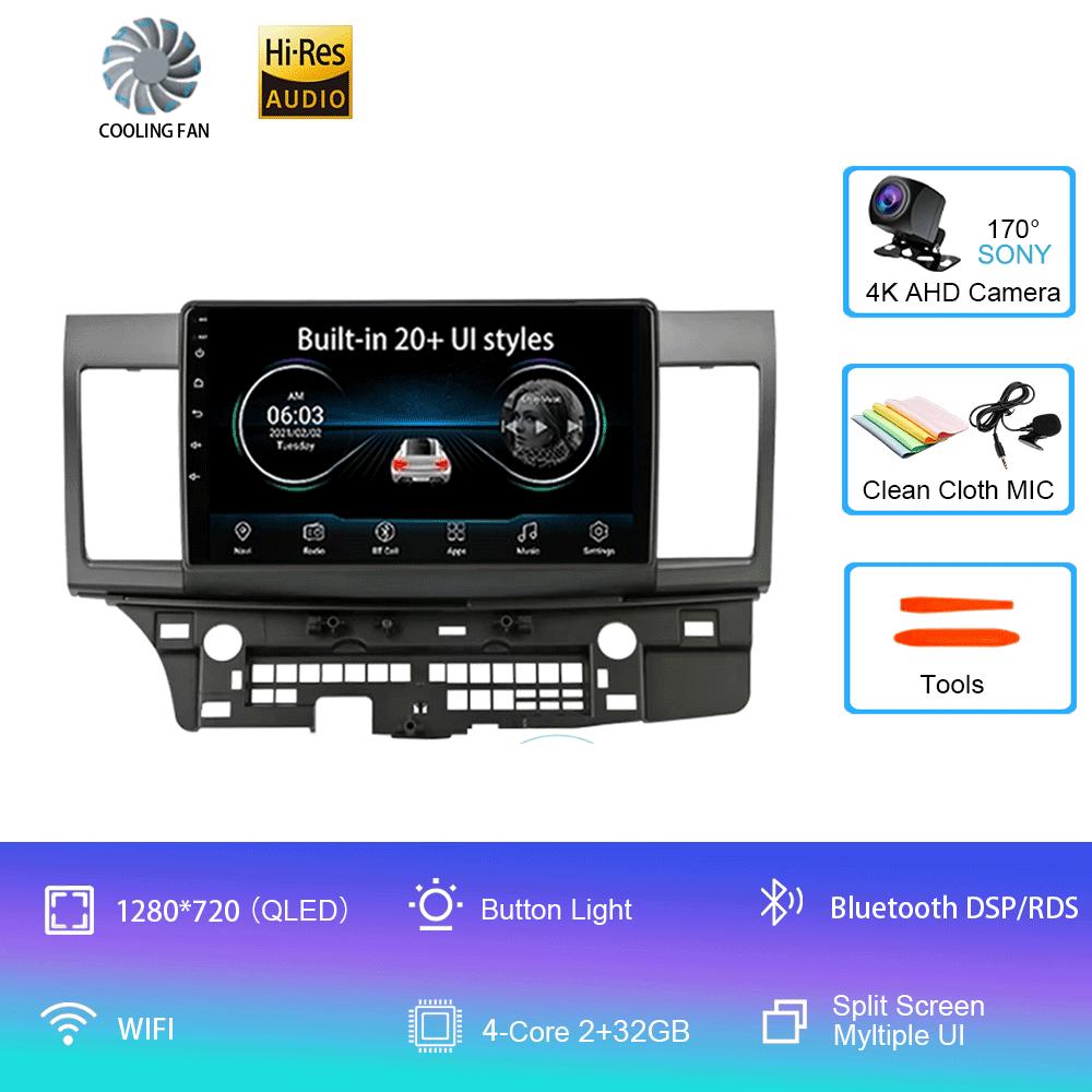 Для Mitsubishi Lancer 2007-2012 Android 14 4G Автомагнитола Автомагнитола Мультимедиа Видеоплеер Навигация GPS 2din 2 Din Carplay