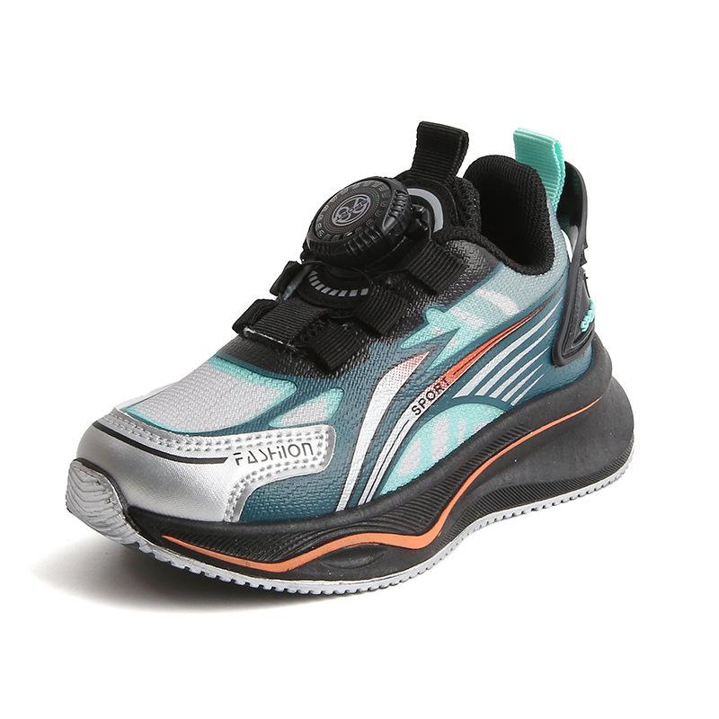 Детская спортивная обувь 2025 года, весна и осень, повседневная обувь для мальчиков, вращающиеся кнопки, кроссовки для девочек с мягкой подошвой