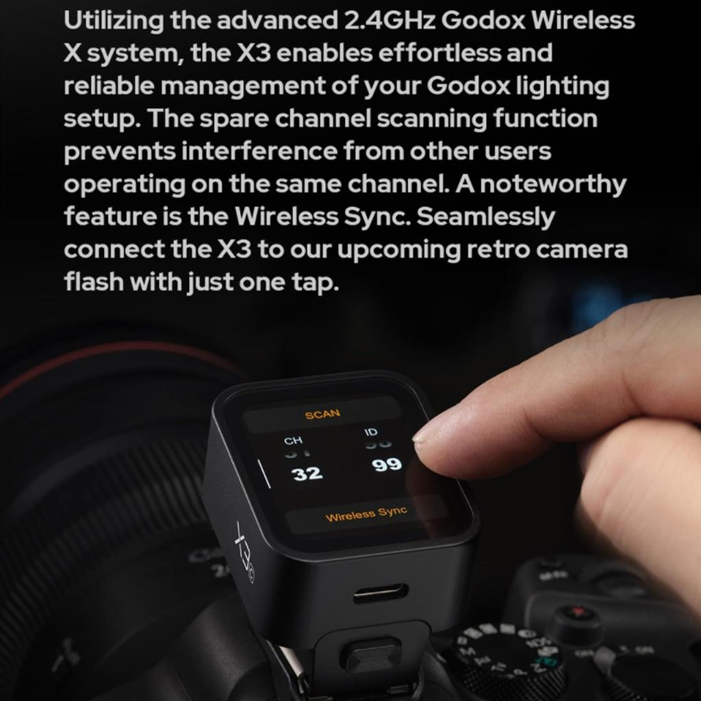 Авторизованный беспроводной триггер вспышки Godox Touch Screen TTL для Sony Wireless High Speed OLED Screen Регулируемая яркость Знак технического соответствия