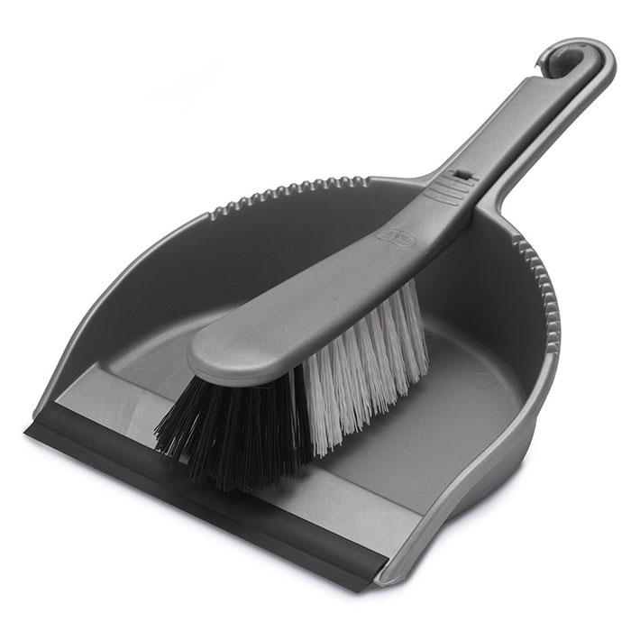 Addis Soft Dustpan & Brush Metallic