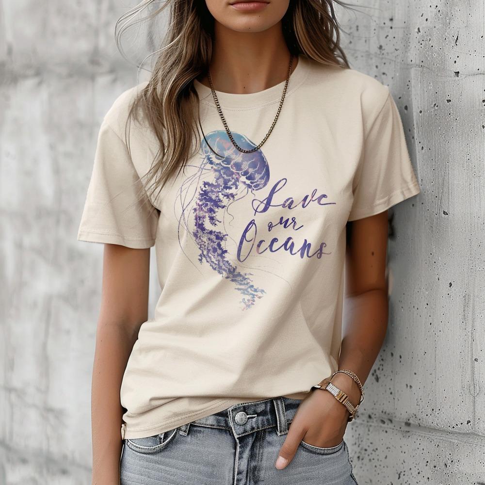 Футболка с медузой женская манга смешной топ женский дизайнерский аниме y2k одежда