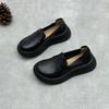 Лоферы Черные Кожаные Туфли Мягкая Подошва Повседневные Женские Туфли с Мягкой Подошвой