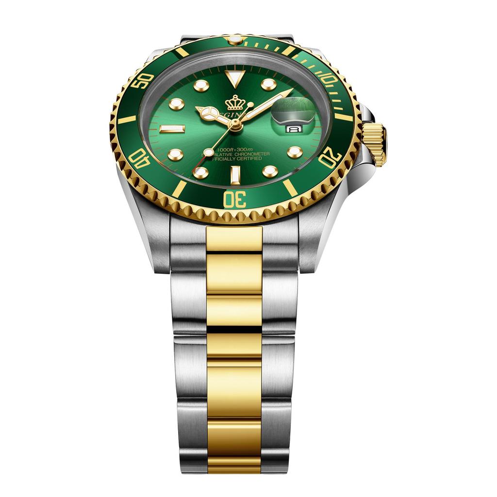 Мужские зеленые часы Submariner Date из нержавеющей стали – Высококлассный минимализм, Водонепроницаемые, Вращающийся безель, Спортивный дизайн для студентов
