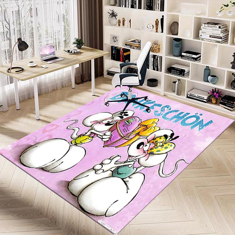 1pc Thank Cute Mice Carpet for Playroom Bedroom Living Room Sofa Home Decor,kids Game Area Rug Non-slip Floor Mat Y72340
