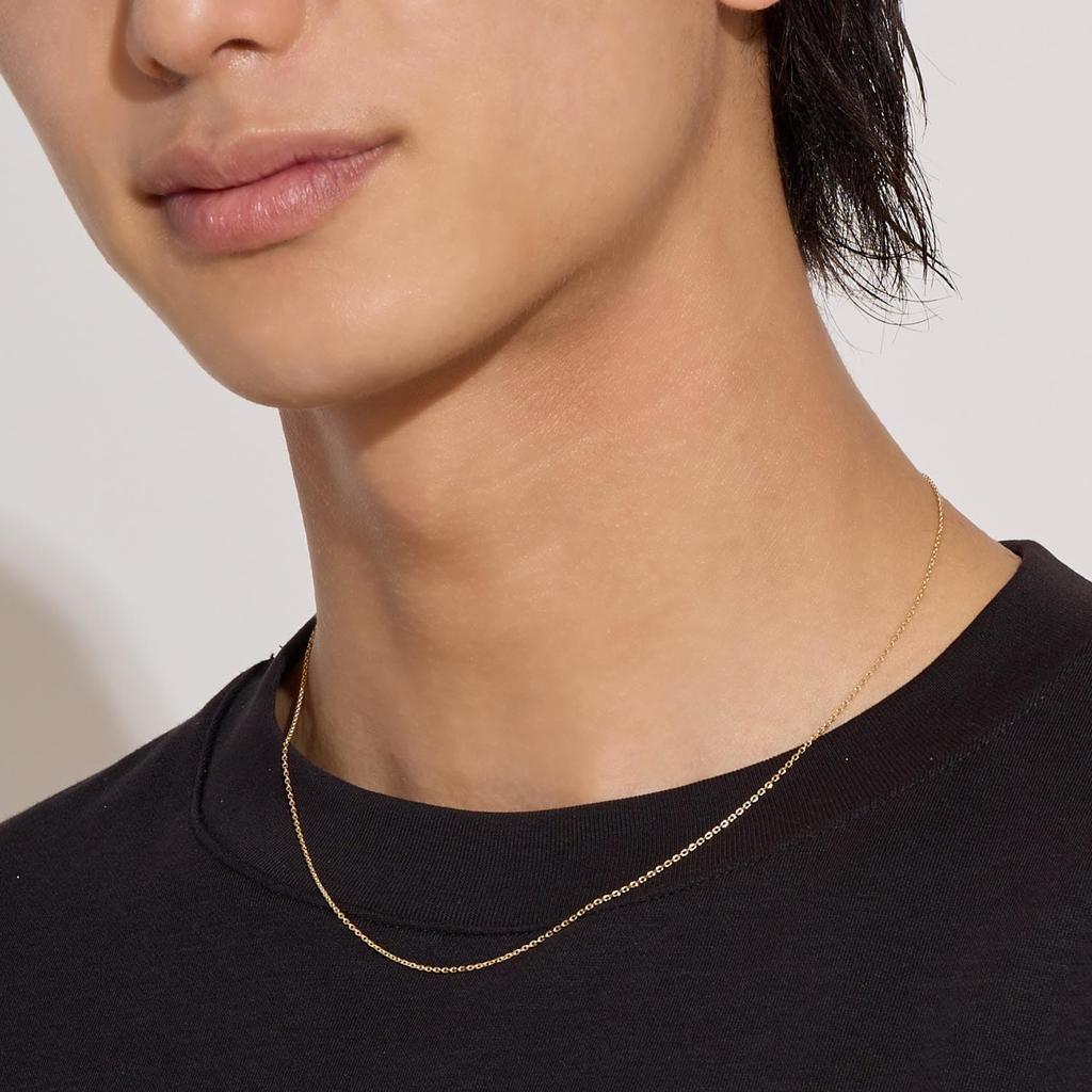 Gold Chain Necklace 18K K18 Azuki Width Maximum 45cm Length Adjustable [Lara Christie] 1.1mm Approx. 2.18g Lc97-0051