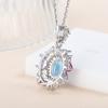 Natural Blue Topaz Oval Cut CMA Certified Pendant 925 Sterling Silver Rhodium Plated Claw Setting Anniversary Gift for Her