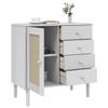SENJA Sideboard Rattan Style White 80 x 40 x 80 cm Pine Wood