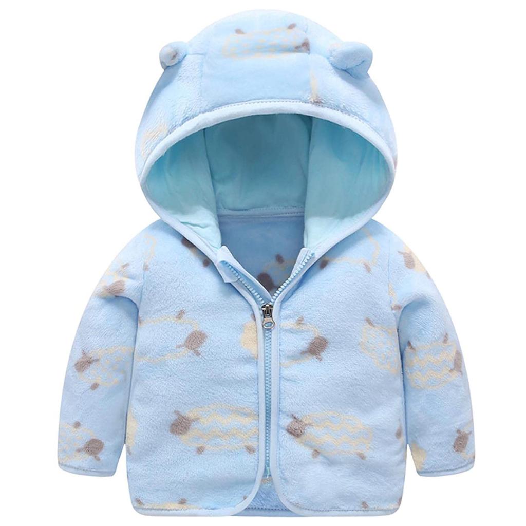 Толстое пальто с капюшоном и принтом на молнии для маленьких мальчиков и девочек, теплая верхняя одежда