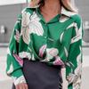 Autumn Long Sleeve Shirt Print Tops 2023 French Vintage Blouse Women Sexy Office Lady Loose Clothes Elegant Blusas  29100