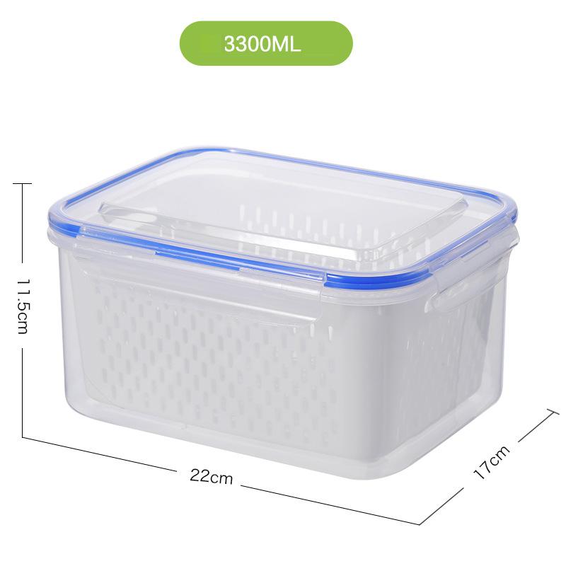 3300ML Large Refrigerator Storage Fridge Organizer Fresh Vegetable Fruit Boxes Drain Basket Storage Containers Pantry Kitchen Organizer
