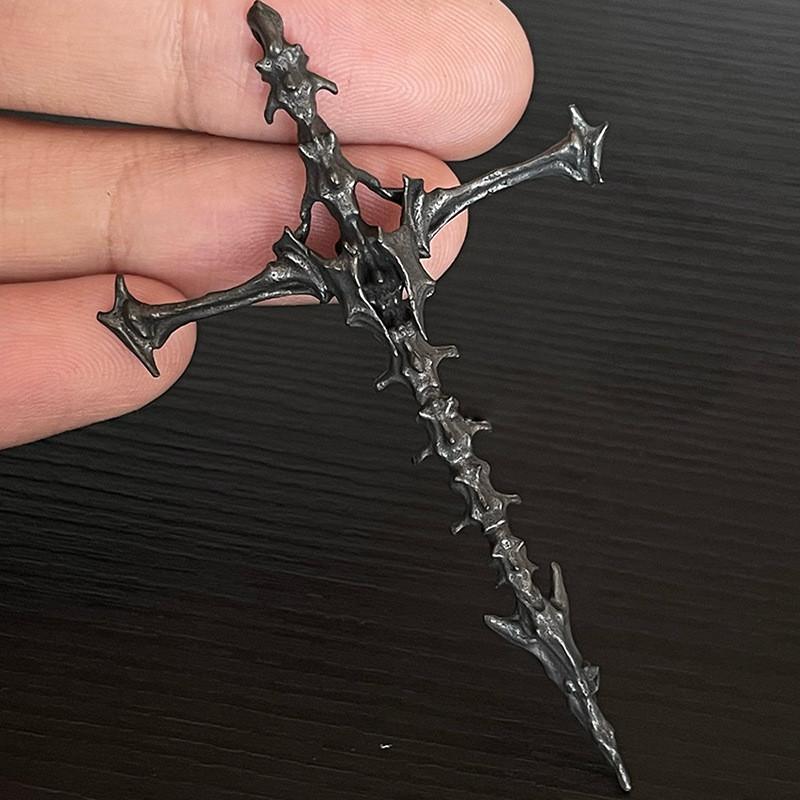 Черное готическое уникальное ожерелье с подвеской в виде креста и скелета, стильная бижутерия из сплава для модных мужчин и женщин