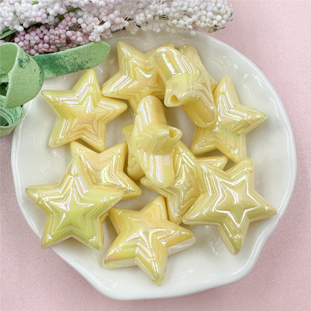 Свободные бусины ручной работы, модные акриловые красочные пентаграммы 22,8 мм, DIY Изготовление ювелирных изделий, 10 шт., материал ручной работы