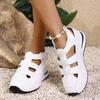 Fashion Summer Fashion Hollow Thick-soled Hook Loop Wedge Heels Women's Rome Sandals with Closed Toe and Soft Sole for Outdoor Plus Size