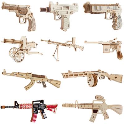 Деревянная Сборная Модель Пистолета Винтовки Ак47 3D Игрушечный Пистолет Модель Не Стреляет Развивающие Игрушки Для Детей Взрослых Мальчиков Подарки