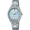 LTP-V005D-2B3 Women's Standard Stainless Steel Pale Blue Dial Three-Hand Analog Watch, Blue, Analog Watch, Quartz Movement.