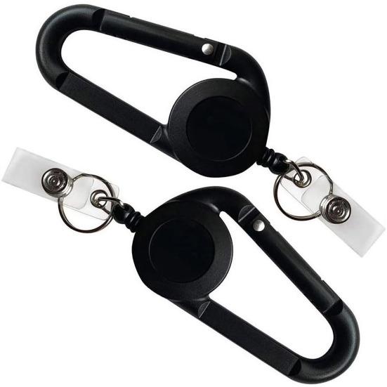 Badge Holder with Carabiner Clip Lightweight Portable Widely Used Heavy-Duty Retractable Badge Clip Key Holder