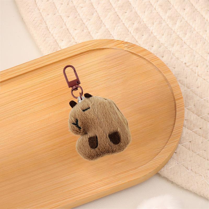 Милая подвеска в виде капибары, плюшевая кукла, брелок для ключей, пушистое животное, брелок, подвеска для автомобиля, рюкзак, украшение, детский подарок на день рождения