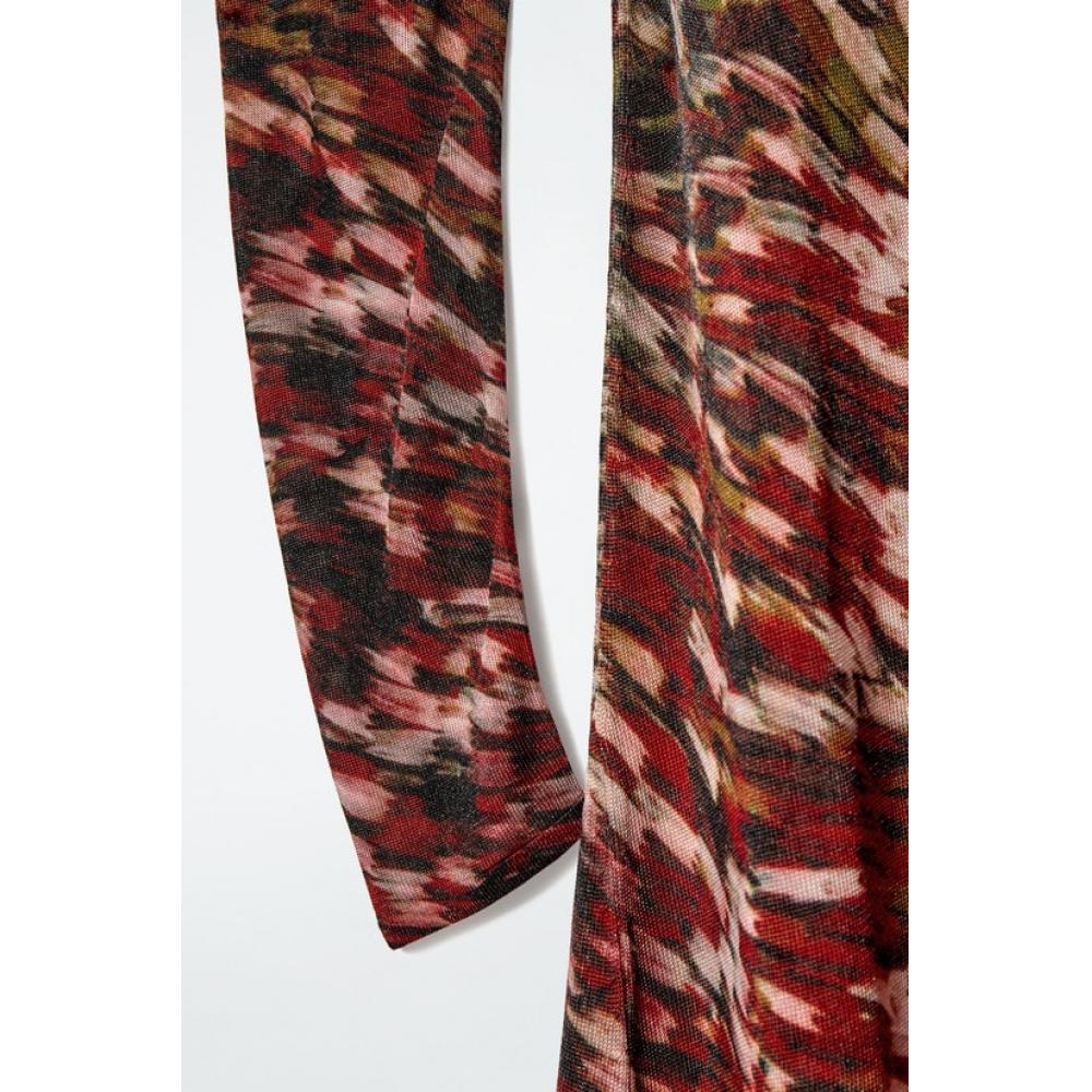 COS Japan Printed Semi Sheer Knit Maxi Dress