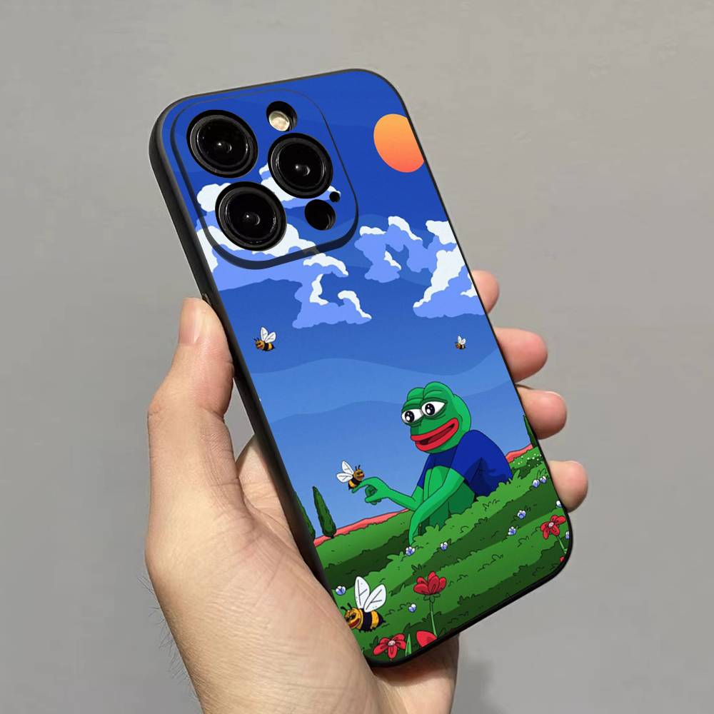 Чехол для телефона Sad Frog Pepe для iPhone 17 16 15 14 11 12 13 Mini Pro XS Max Plus Funda Shell