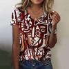New Women T Shirt Abstract Painting Print Funny Clothes Women Short Sleeve T Shirts Y2k Streetwear Summer Oversized Clothing