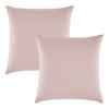 Set of 2 "Drift" Pure Cotton Dyed Washed Pillowcases 57 Threads/cm² All Sizes - Powder Pink - Pillowcases 63 X 63 Cm X 2