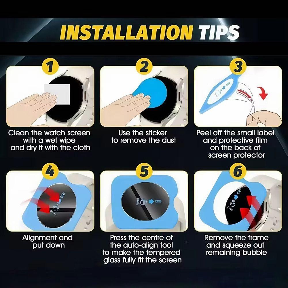3Pcs Easy Install Kit Tempered Glass Films for Huawei Watch GT 6/6 Pro Smart Watch Accessories