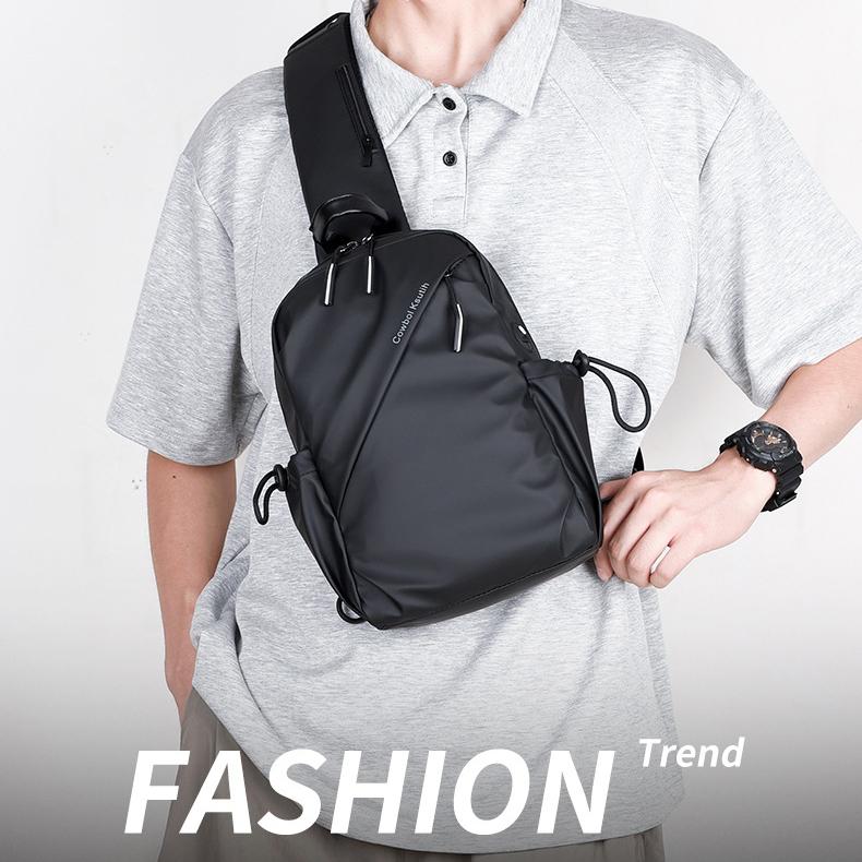 Waterproof Nylon Sling Chest Bag, Lightweight Multi Pocket Crossbody Backpack For Men Outdoor Sports Daily Travel