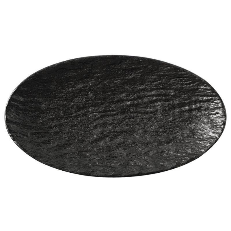 Restaurant Hotel Japanese Rock Texture Oval Fish Plate Large Family Braised Steamed Fish Plate Light Luxury Western Plate Tableware
