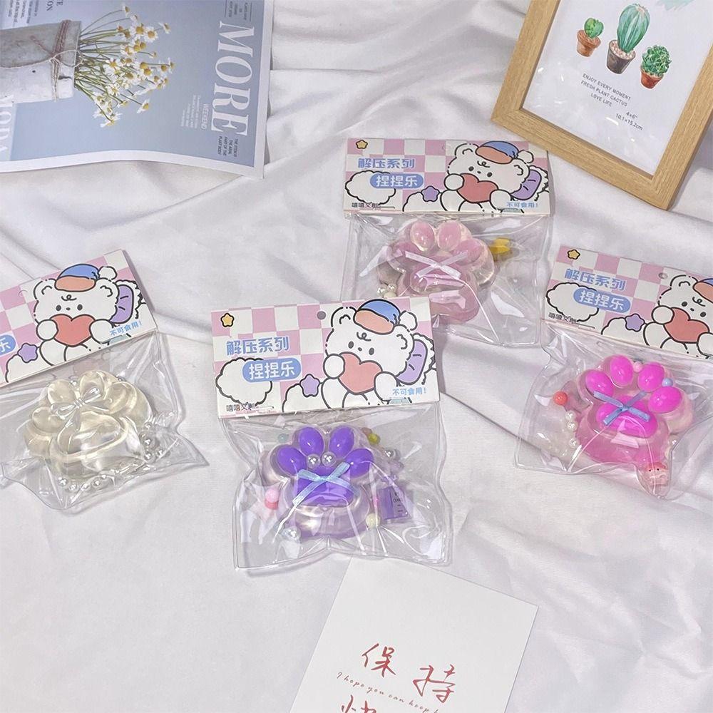 Pearl Squeeze Cat Paw Прозрачная кошачья лапка Щипковая игрушка Забавная кошачья лапка Медленный отскок Игрушка для детей