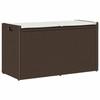 VidaXL Outdoor Storage Bench Cushion Brown 100cm Wicker, Garden Storage Bench, Storage Bench 4104061