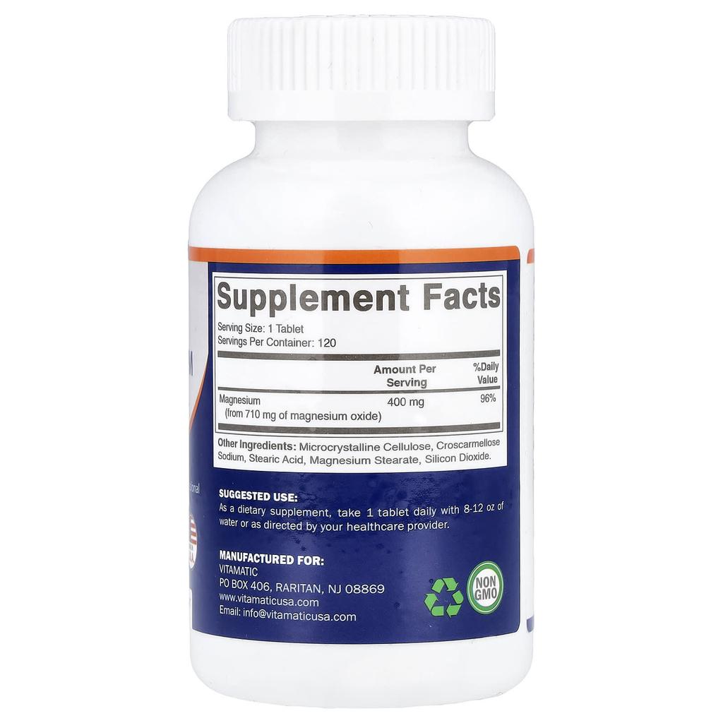Vitamatic, Magnesium, 400 mg, 120 Tablets