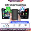 2 In 1 Wireless CarPlay Adapter & Android Auto Wireless Adapter, Plug and Play for OEM Original Car Wired To Wireless Smart Box