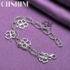 CHSHINE 925 Sterling Silver Four Leaf Flower Pendant Bracelet Fashion Charm Wedding Party For Women Jewelry