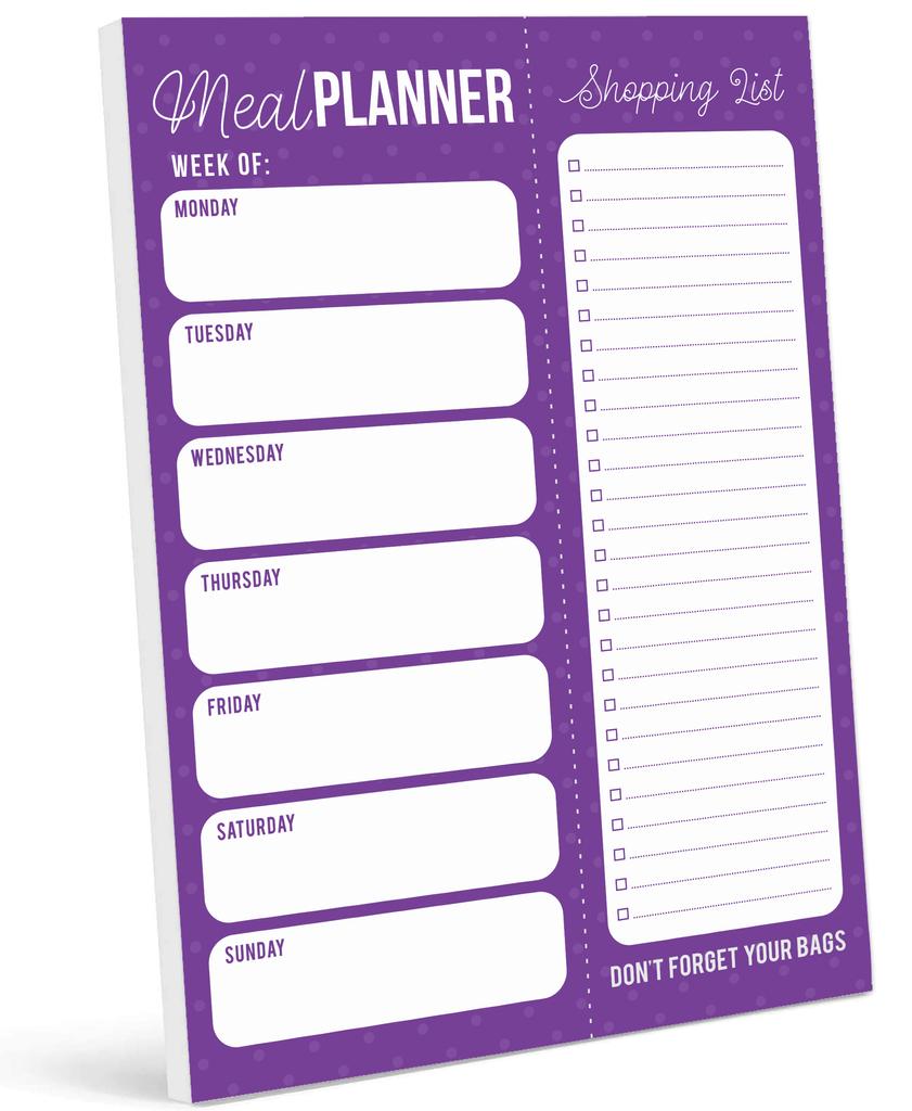 Inkdotpot Weekly Meal Planner Notepad 7"x10 , "Kitchen Menu" Magnetic Meal Planning Pad with Tear Off Grocery S-54 Sheets